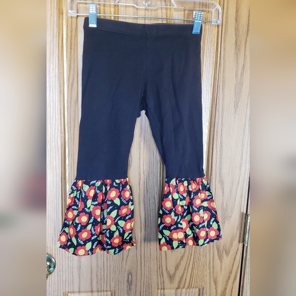 Handmade Other - Black and Red Casual Floral Cuffed Bottoms